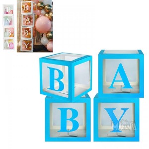 Комплект кутии за балони - Baby в син цвят