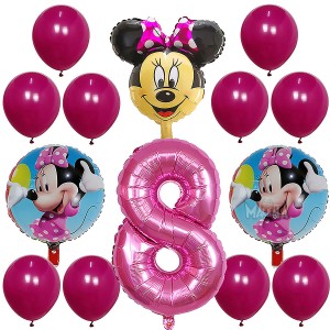 Парти сет от балони с Мини Маус за рожден ден - 14бр