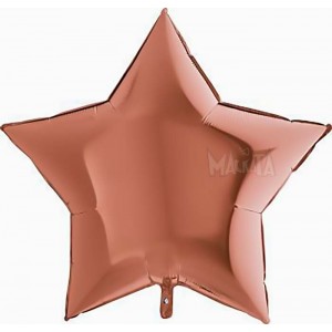 Фолиев балон - Голяма звезда в цвят розово злато