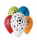 Балони с щампа - футболни топки 5бр