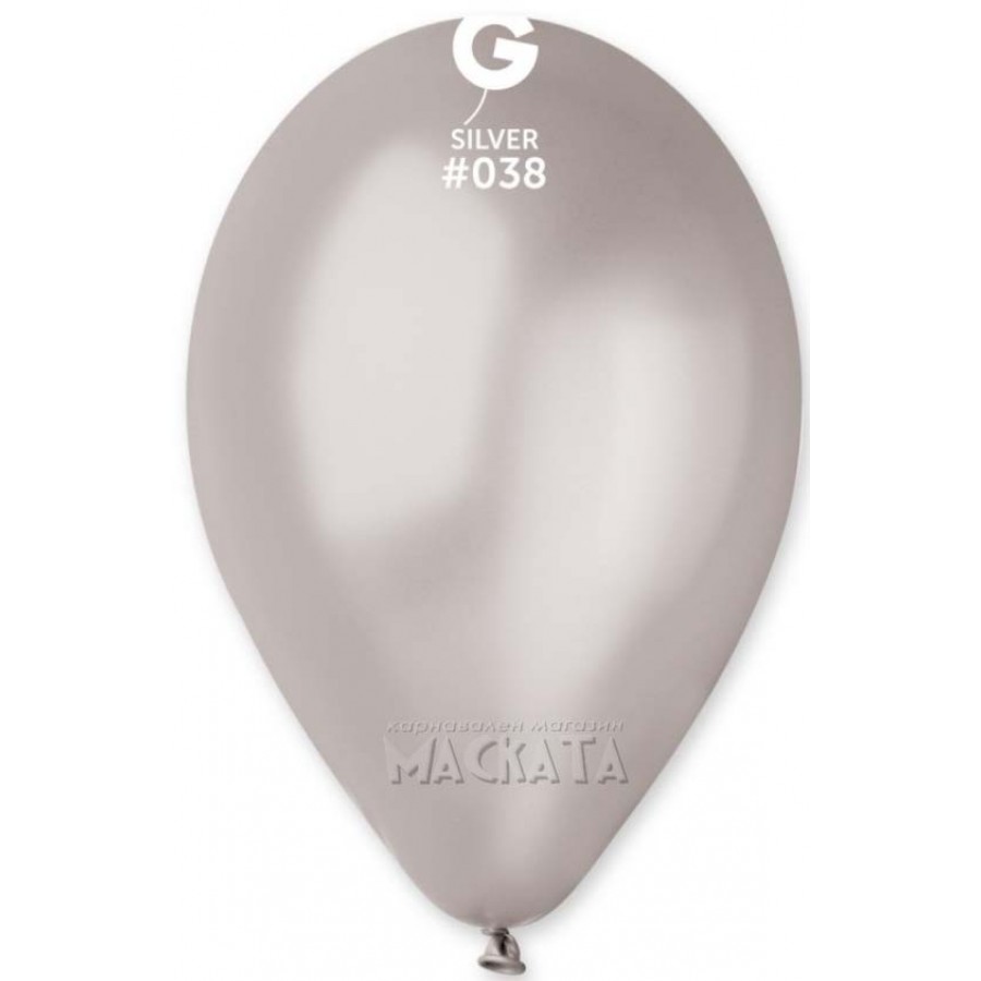 Балони металик в цвят сребро GM90 5бр