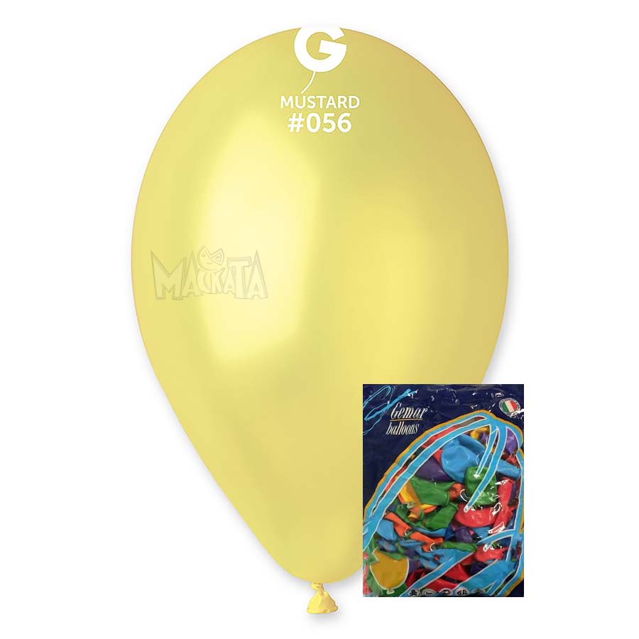 Пакет балони металик в цвят горчица GM110 100бр