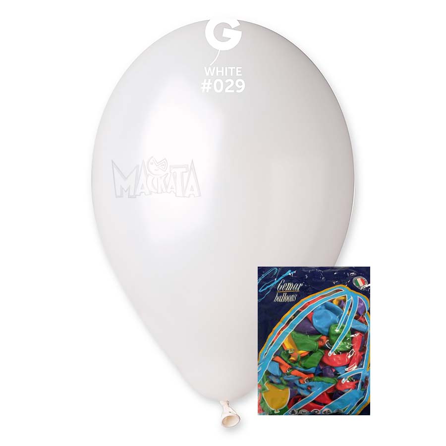 Пакет балони металик в бял цвят GM110 100бр