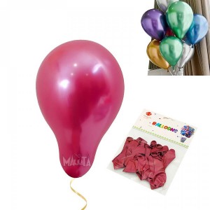 Пакет малки балони хром металик в цвят циклама 50бр