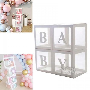 Комплект кутии за балони - Baby в бял цвят