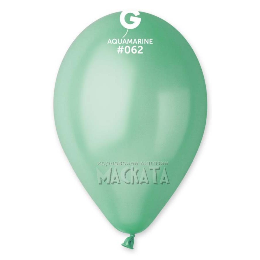 Балони металик в цвят аквамарин GM90 5бр