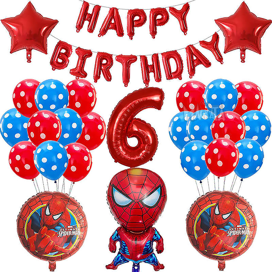 Парти сет от балони със Спайдърмен Happy Birthday - 39бр