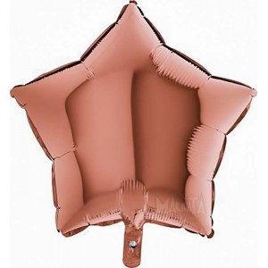 Фолиев балон - Звезда в цвят розово златo