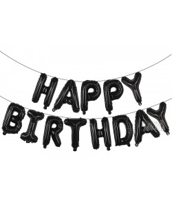 Фолиеви балони - Букви HAPPY BIRTHDAY в черен цвят