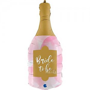 Фолиев балон - Бутилка шампанско с надпис Bride to be