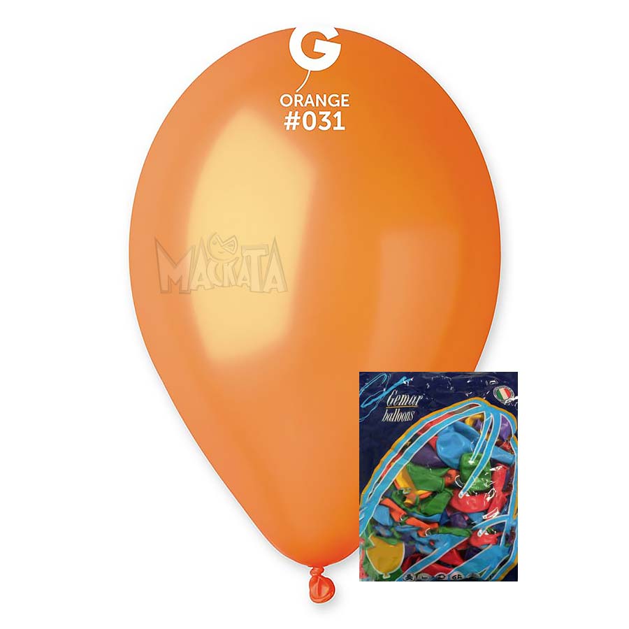 Пакет балони металик в оранжев цвят GM110 100бр