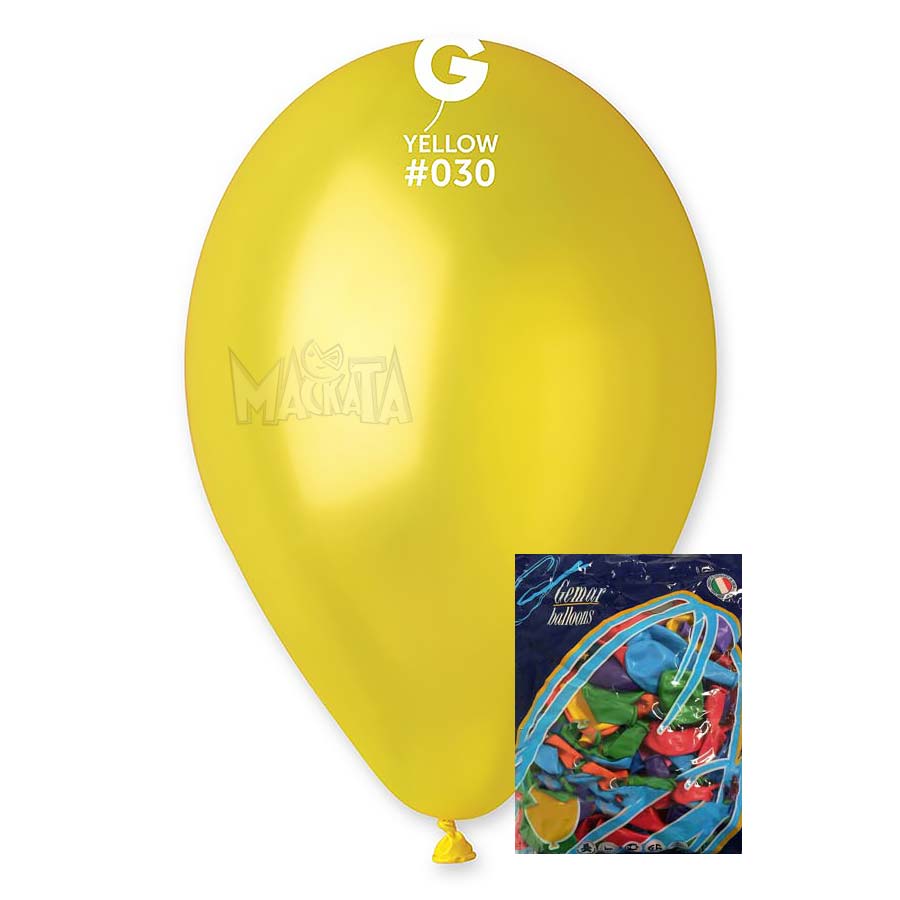 Пакет балони металик в жълт цвят GM110 100бр