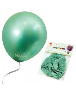 Пакет балони Хром металик - Джъмбо в зелен цвят