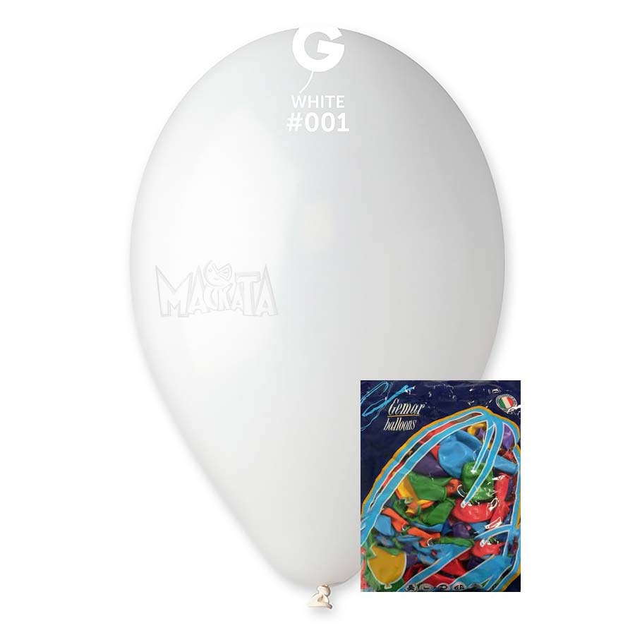 Пакет балони в бял цвят G110 100бр