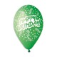 Балони с щампа - Happy Birthday с конфети 5бр