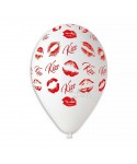 Балони с щампа на целувки - Kiss 5бр