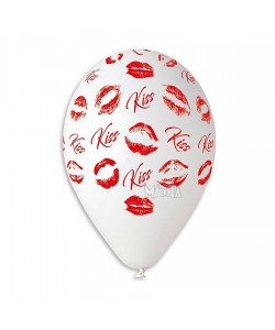 Балони с щампа на целувки - Kiss 5бр