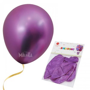 Пакет балони Хром металик - Джъмбо в лилав цвят