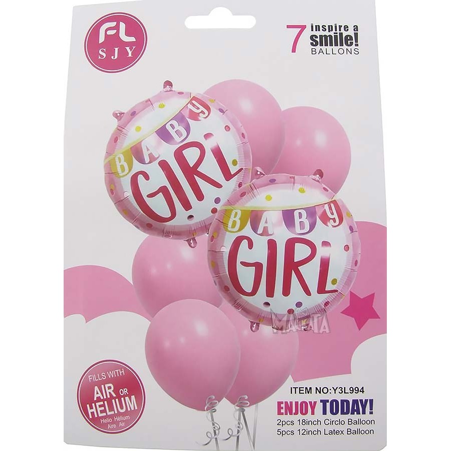 Парти сет от балони - It`s a Girl 7бр