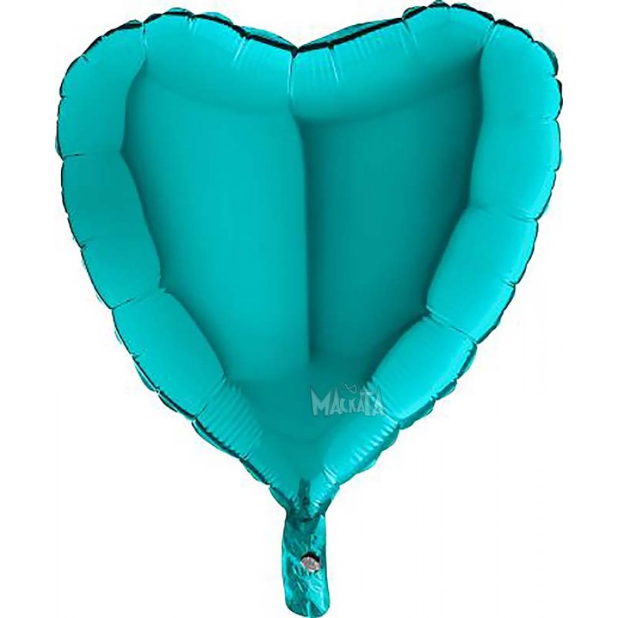 Фолиев балон - Сърце в цвят аквамарин