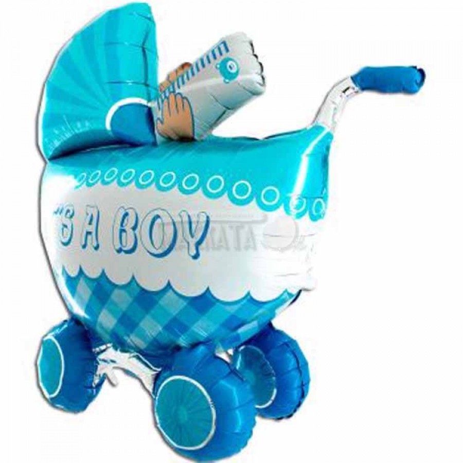 Фолиев балон бебешка количка с надпис - Baby Boy