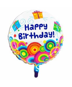 Фолиев кръгъл малък балон - Happy Birthday 