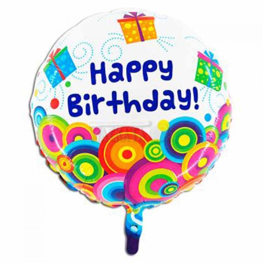 Фолиев кръгъл малък балон - Happy Birthday