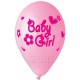 Балони за бебе с щампа - Baby girl 5бр