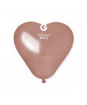 Балони сърца в цвят розово злато 25см - 5бр