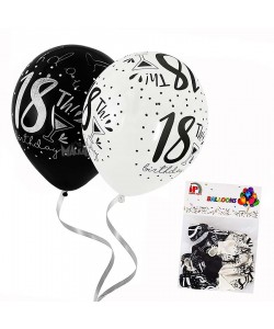 Пакет балони с щампа - Happy Birthday 18" микс 10бр
