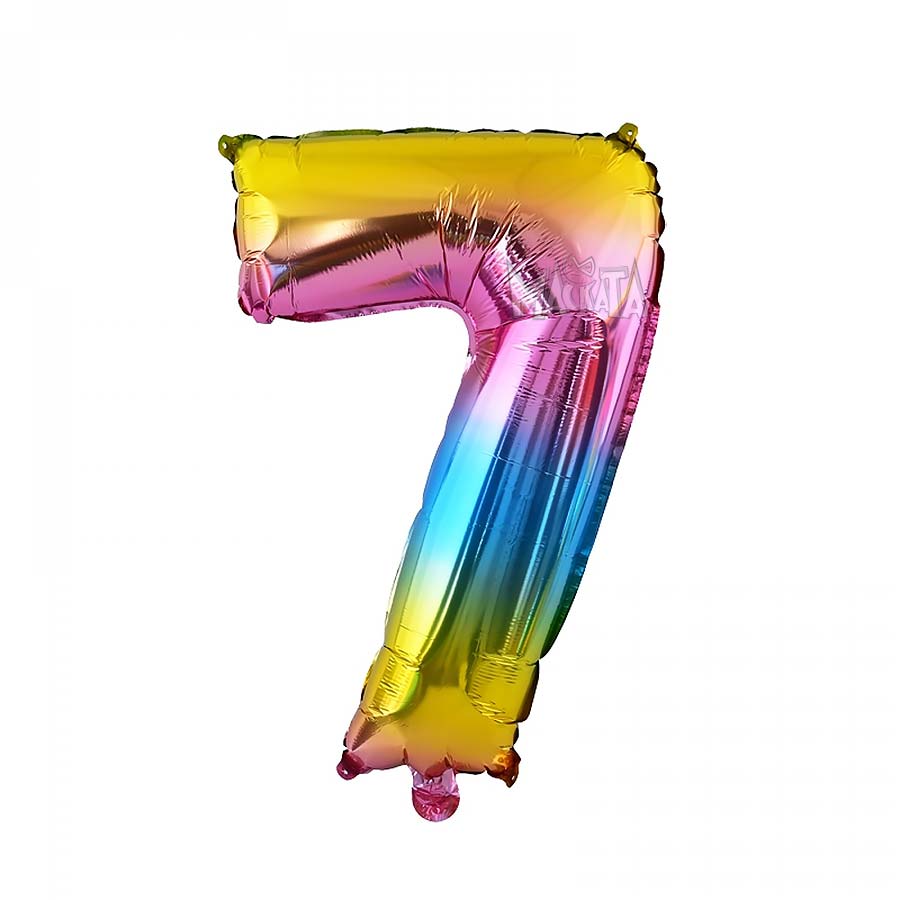Фолиев балон многоцветна цифра 7