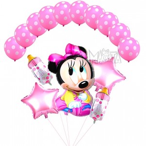 Парти сет от балони Мики и Мини Маус за бебе - 15бр