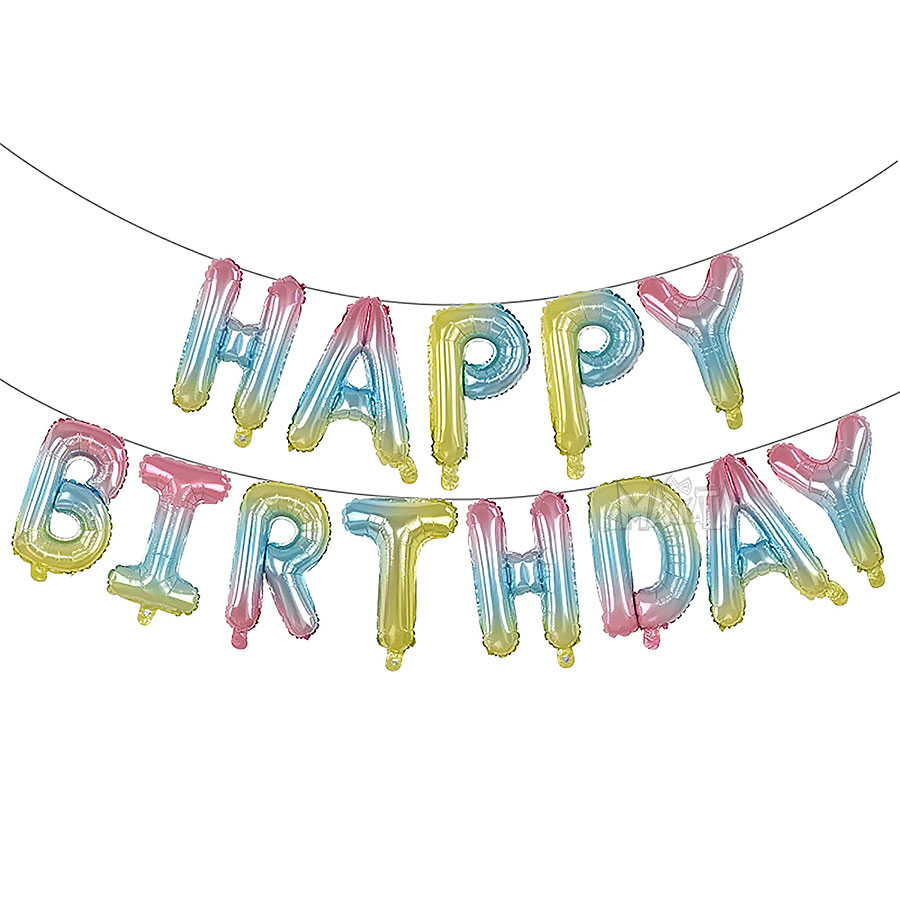 Фолиеви балони - Многоцветни букви HAPPY BIRTHDAY Фолиеви балони - Многоцветни букви HAPPY BIRTHDAY