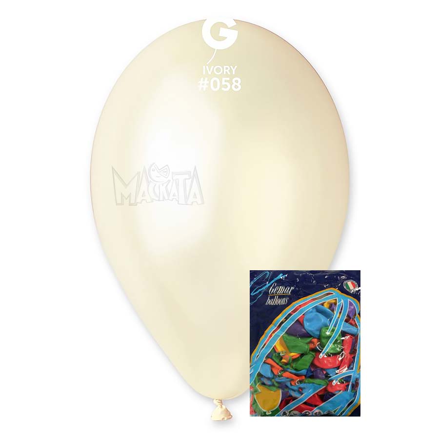 Пакет балони металик в цвят слонова кост GM110 100бр