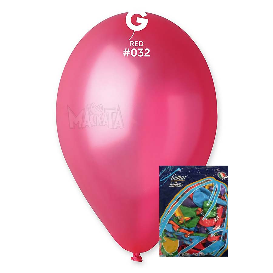 Пакет балони металик в светлочервен цвят GM110 100бр
