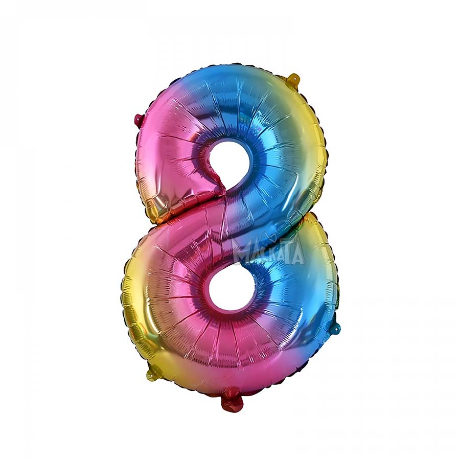 Фолиев балон многоцветна цифра 8
