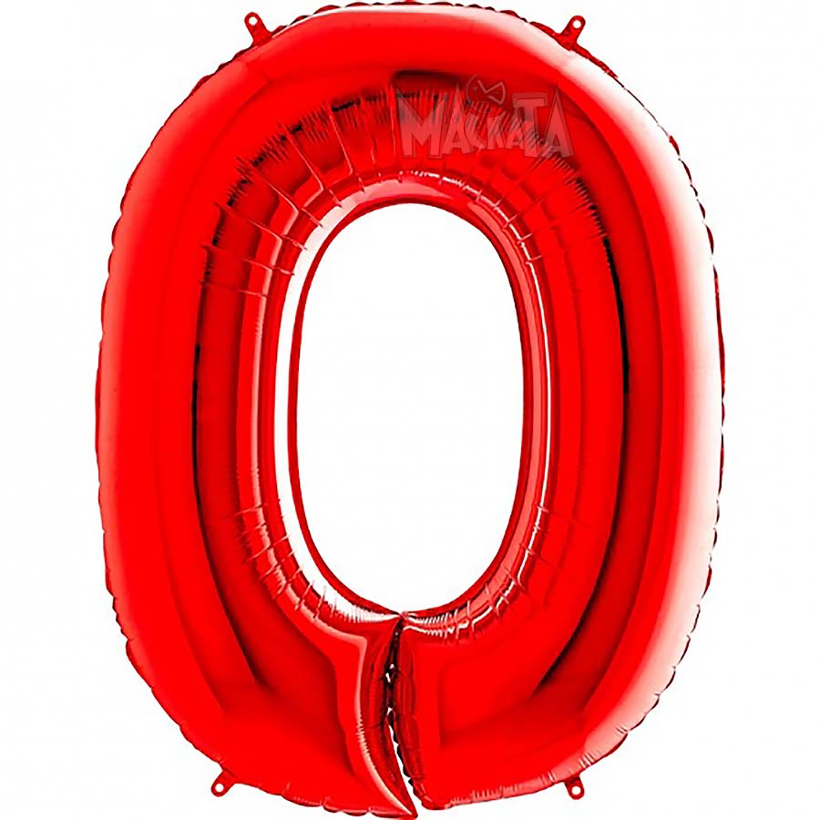 Фолиев балон цифра 0 в червен цвят