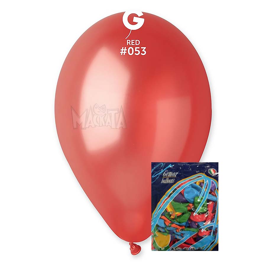 Пакет балони металик в червен цвят GM110 100бр
