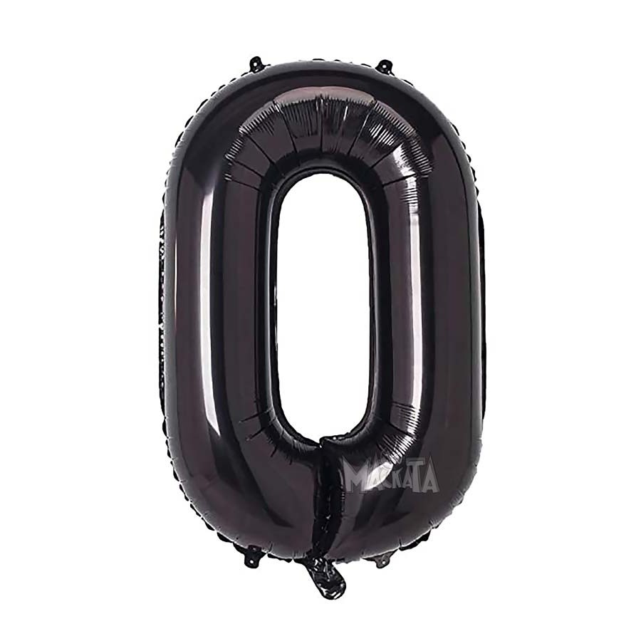 Фолиев балон цифра 0 в черен цвят