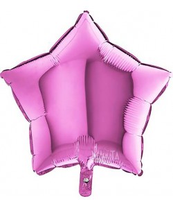 Фолиев балон звезда в розов цвят