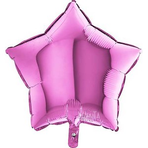 Фолиев балон звезда в розов цвят