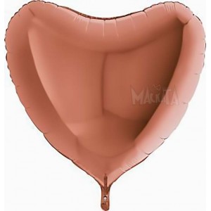 Фолиев балон - Сърце в цвят розово злато
