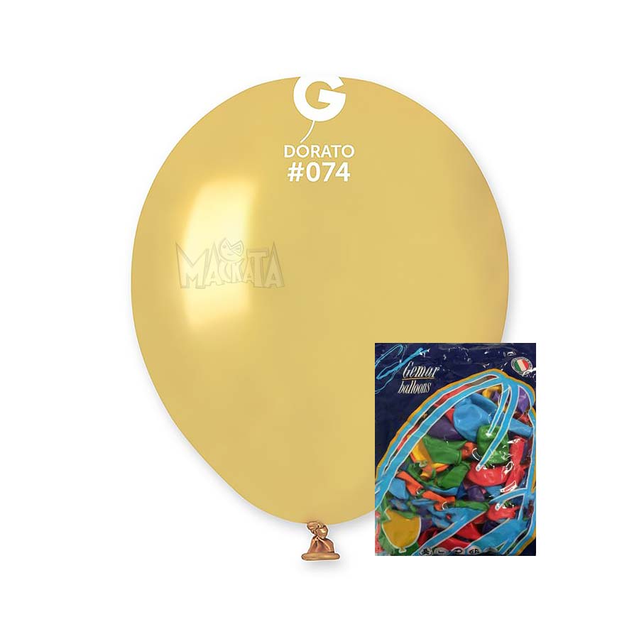 Пакет балони металик в цвят старо злато AM50 100бр