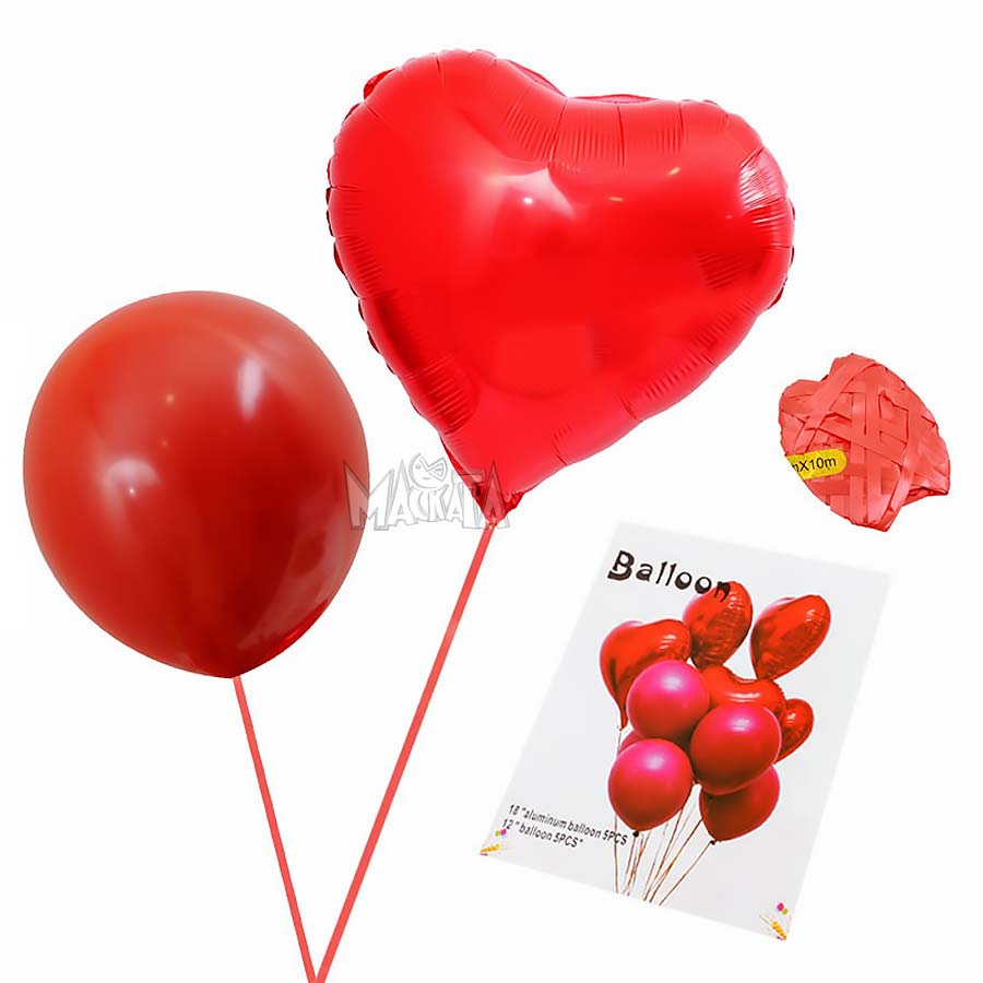 Парти сет от балони Heart - 10 бр Парти сет от балони Heart - 10 бр