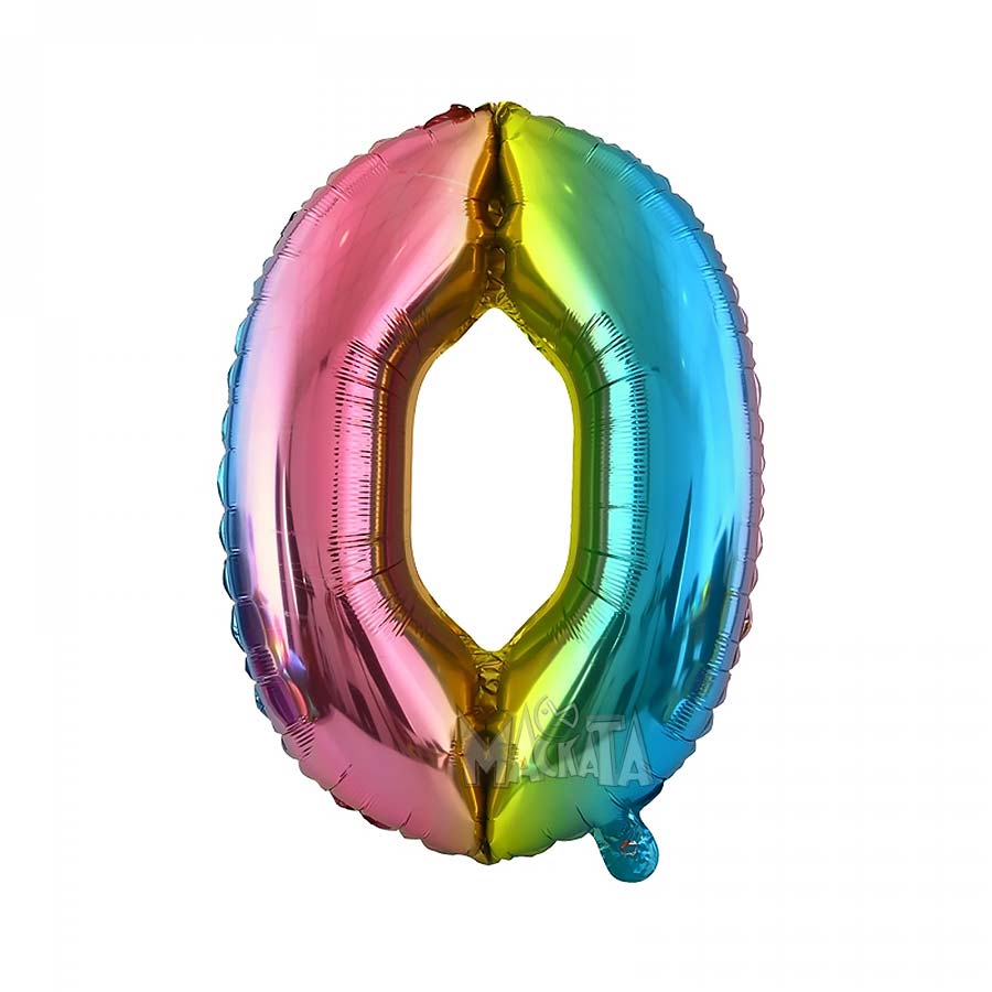 Фолиев балон многоцветна цифра 0