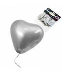 Пакет балони хром металик - сърце в цвят сребро