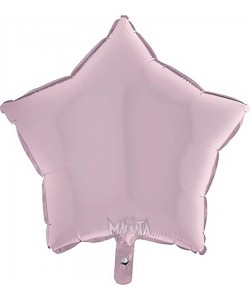 Фолиев балон звезда в цвят бебешко розово