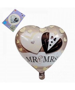 Фолиев балон сърце за сватба - MR&MRS