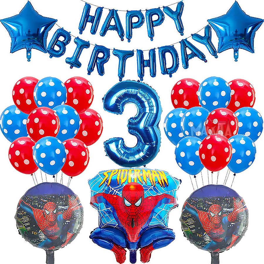 Парти сет от балони Спайдърмен Happy Birthday - 39бр