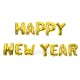 Фолиеви балони - Букви Happy new year в златен цвят